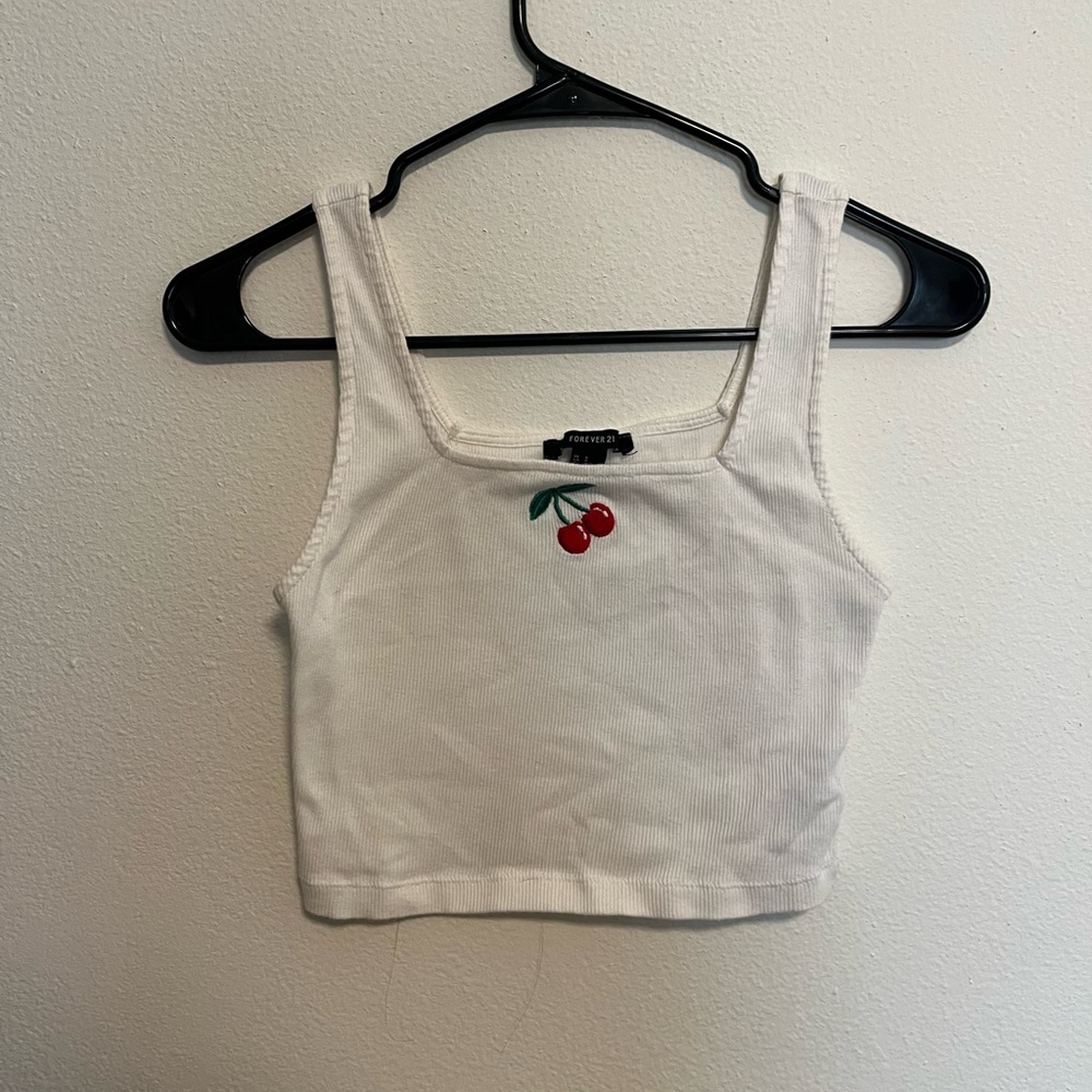 Forever21 Cherry crop tank top